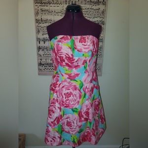 Lilly Pulitzer Lottle Holy Grail Hotty Pink First Impression Dress 10 EUC Rare